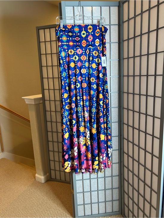 LuLaRoe Dresses & Skirts - NWT LuLaRoe Maxi Skirt in Navy with Yellow, Pink & Orange Floral Print